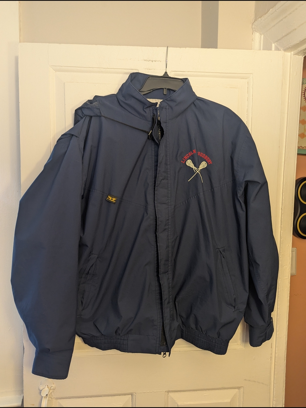 Windbreaker Jacket with Embroidered - Navy